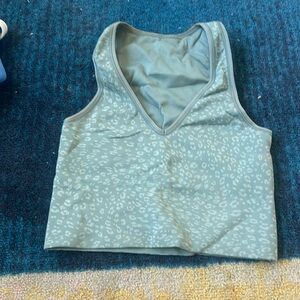 Athlete green leopard tank top